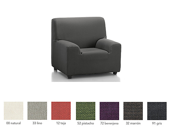 Cañete - Funda para sofá 1 plaza Brick goma ancha