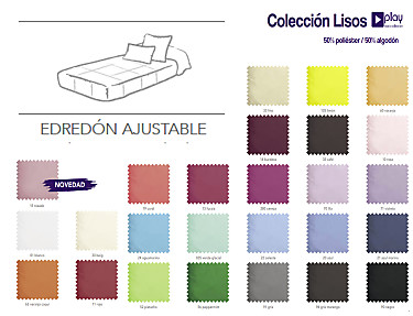 Cañete - Edredón ajustable liso Play Basic color rosa cama 105 Oferta 