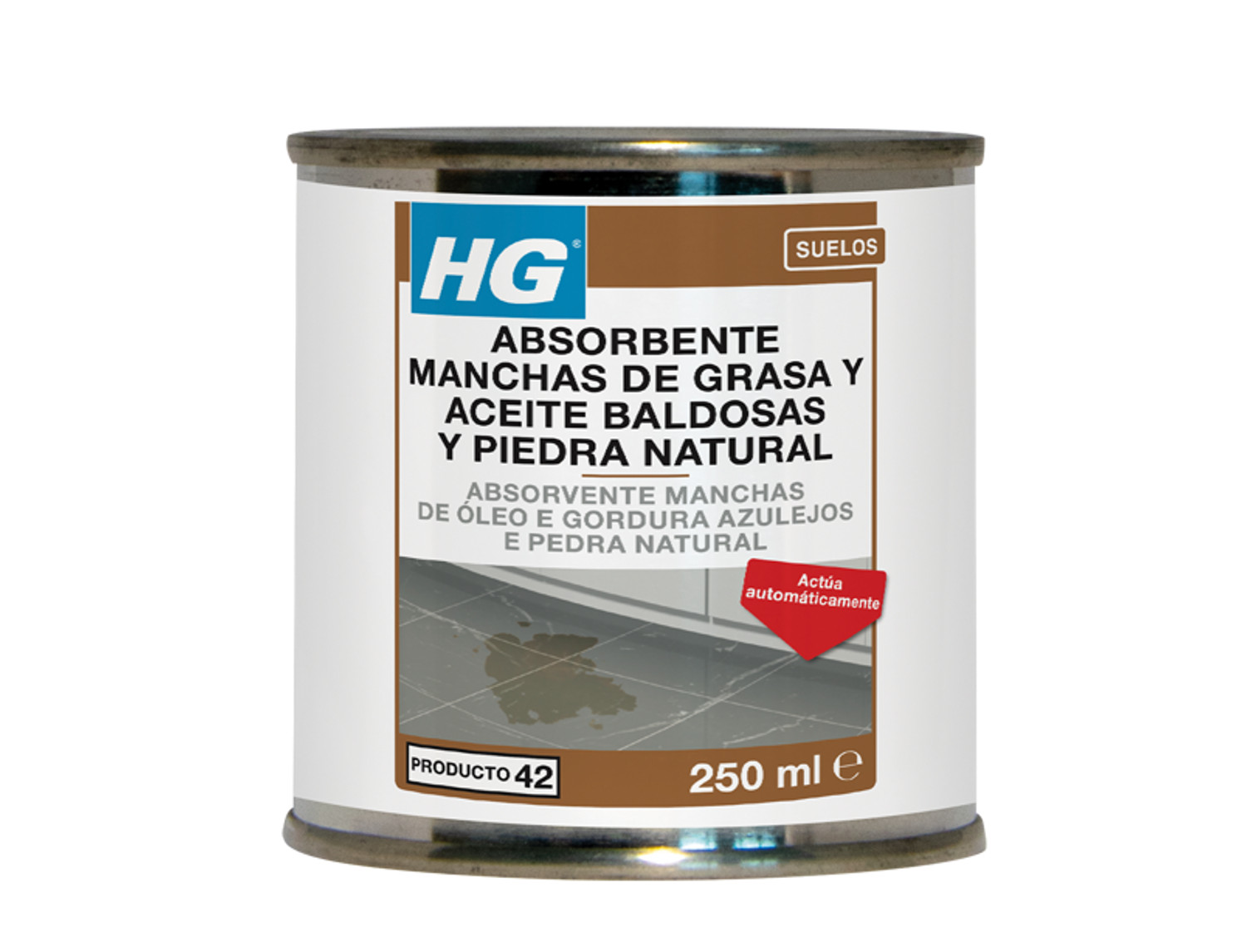 HG Absorbente de manchas de grasa y aceite (producto 42) para piedra, cemento, hormigón, losetas, terracota, mármol...