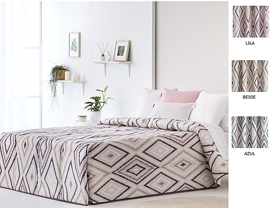 Confecciones Paula - Edredón Conforter Zafra color Azul, Beige o Lila