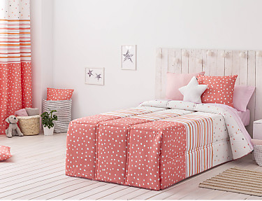 Confecciones Paula - Edredón Conforter Cenefas color Rosa