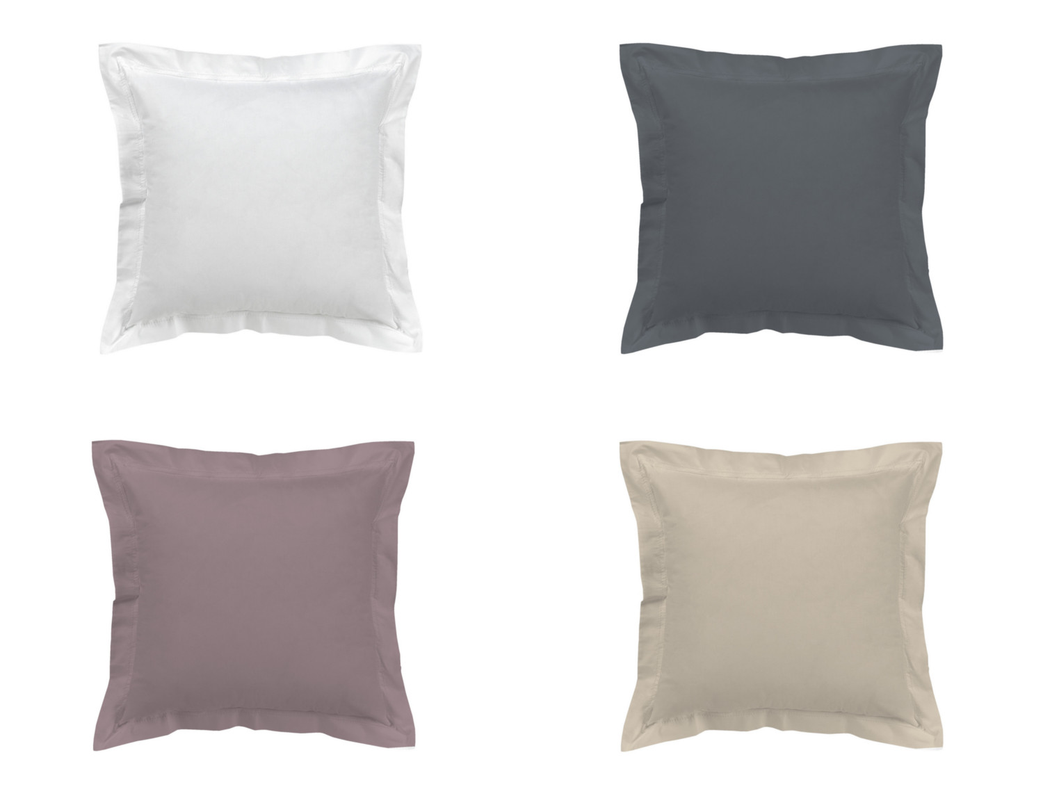 Estelia Pack 2 cojines 100% Algodón Orgánico 300 hilos doble pespunte Qutun