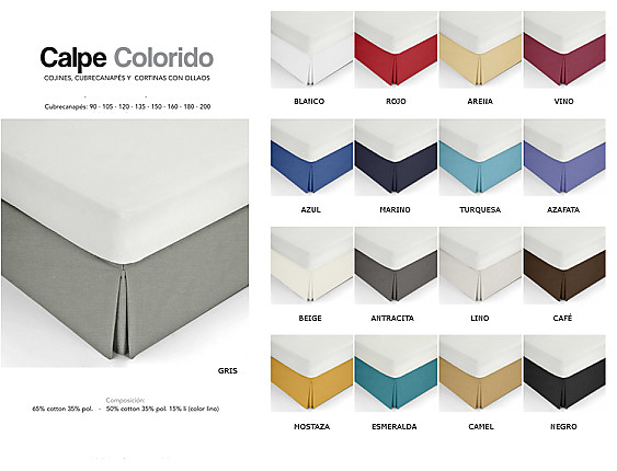 Cañete - Cubrecanapé Calpe colchón 190cm de largo y 3 volantes