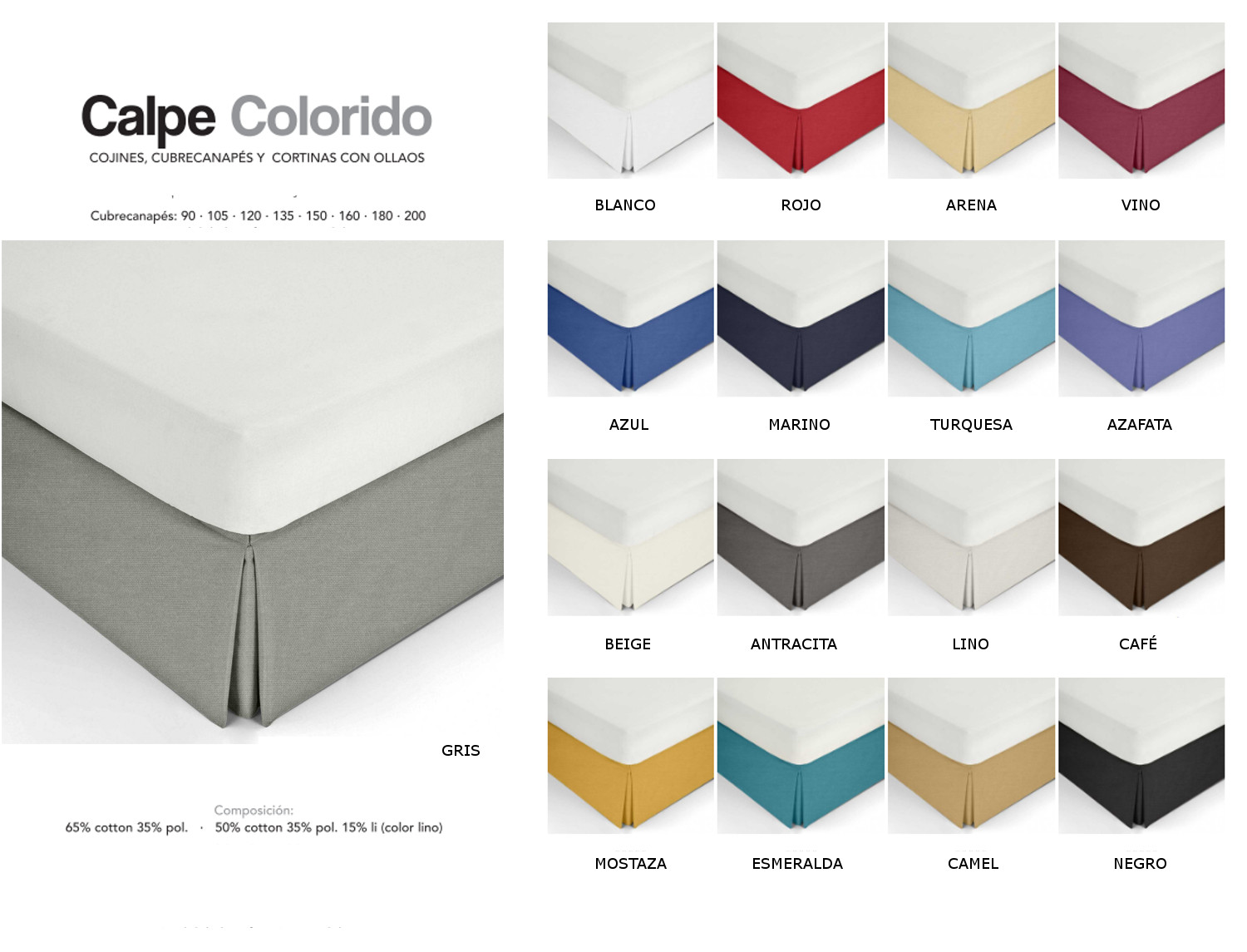 Cañete Cubrecanapé Calpe colchón 190cm de largo y 3 volantes