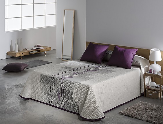 JVR - Colcha piqué Jacquard Zen color Morado últimas unidades