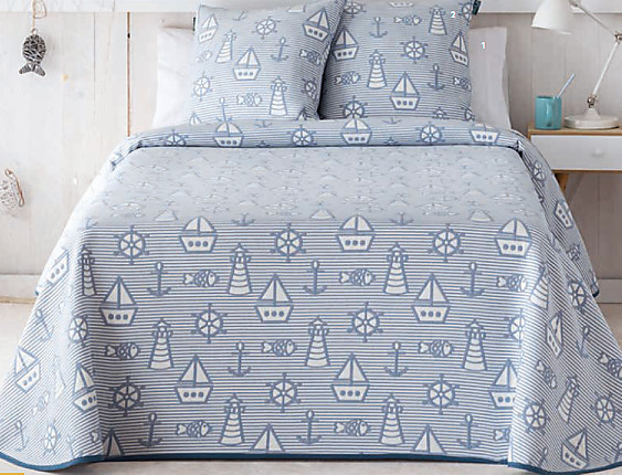 Confecciones Paula - Colcha Reversible Velero Azul