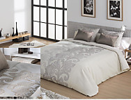 Funda nórdica Jacquard Daniela color Malva, Oro o Plata