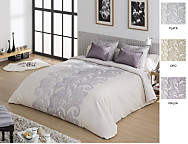 Funda nórdica Jacquard Daniela color Malva, Oro o Plata