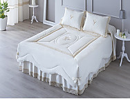 Edredón Jacquard set de 4 piezas bordado con puntillas Milán Medida Especial 2025