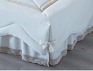 Edredón Jacquard set de 4 piezas bordado con puntillas Milán Medida Especial 2025