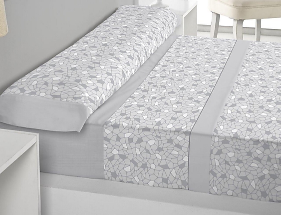 Trovador - Juego de cama franela Macael color Gris precio especial hasta final de stock