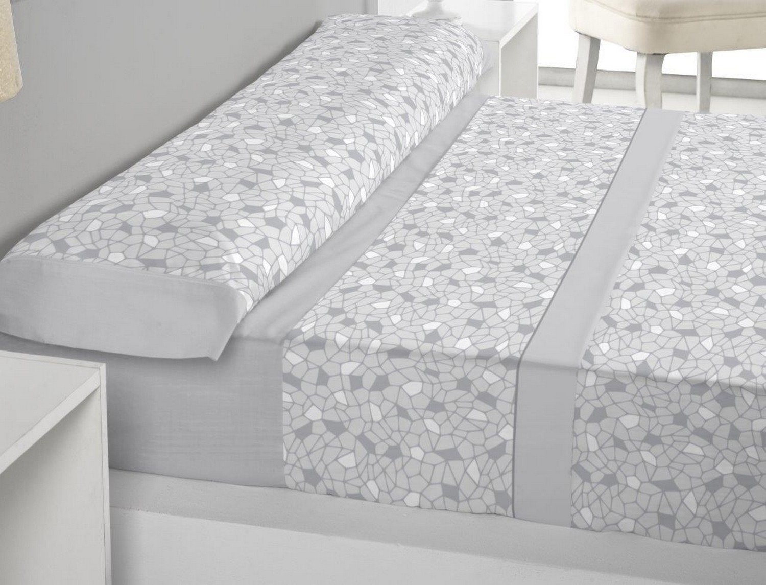 Trovador Juego de cama franela Macael color Gris precio especial hasta final de stock