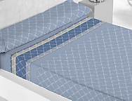 Juego de cama de invierno Coralina Rombos color Azul precio especial hasta final de stock