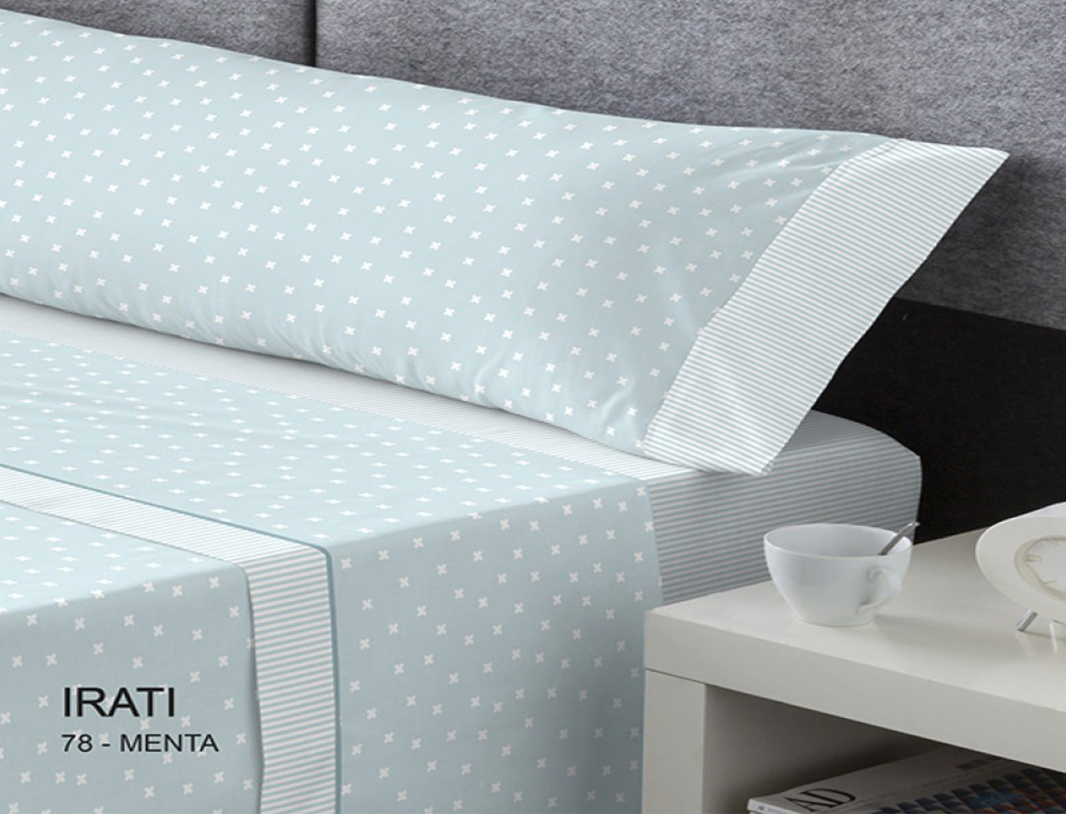 Catotex Juego de cama franela D Art Irati color Verde Menta