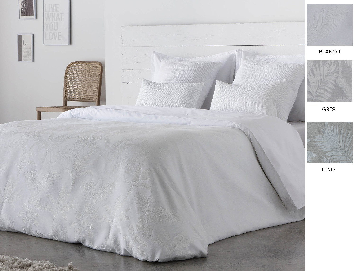 Cañete Funda nórdica Lomer color Blanco, Lino o Gris