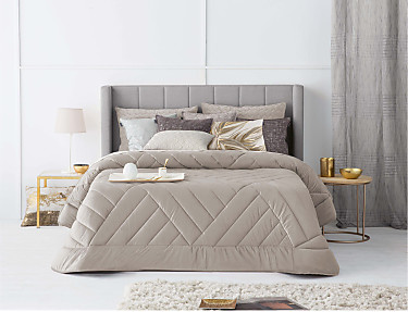 Antilo Textil - Edredón nórdico de terciopelo Dual color Beige cama de 150 Oferta fin de Existencias 