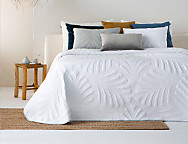 Colcha Jacquard Reversible con fundas de cojín Siero color Gris/Blanco