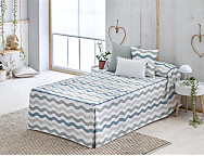 Colcha edredón Dunas con cojín incluído color Nude o Turquesa