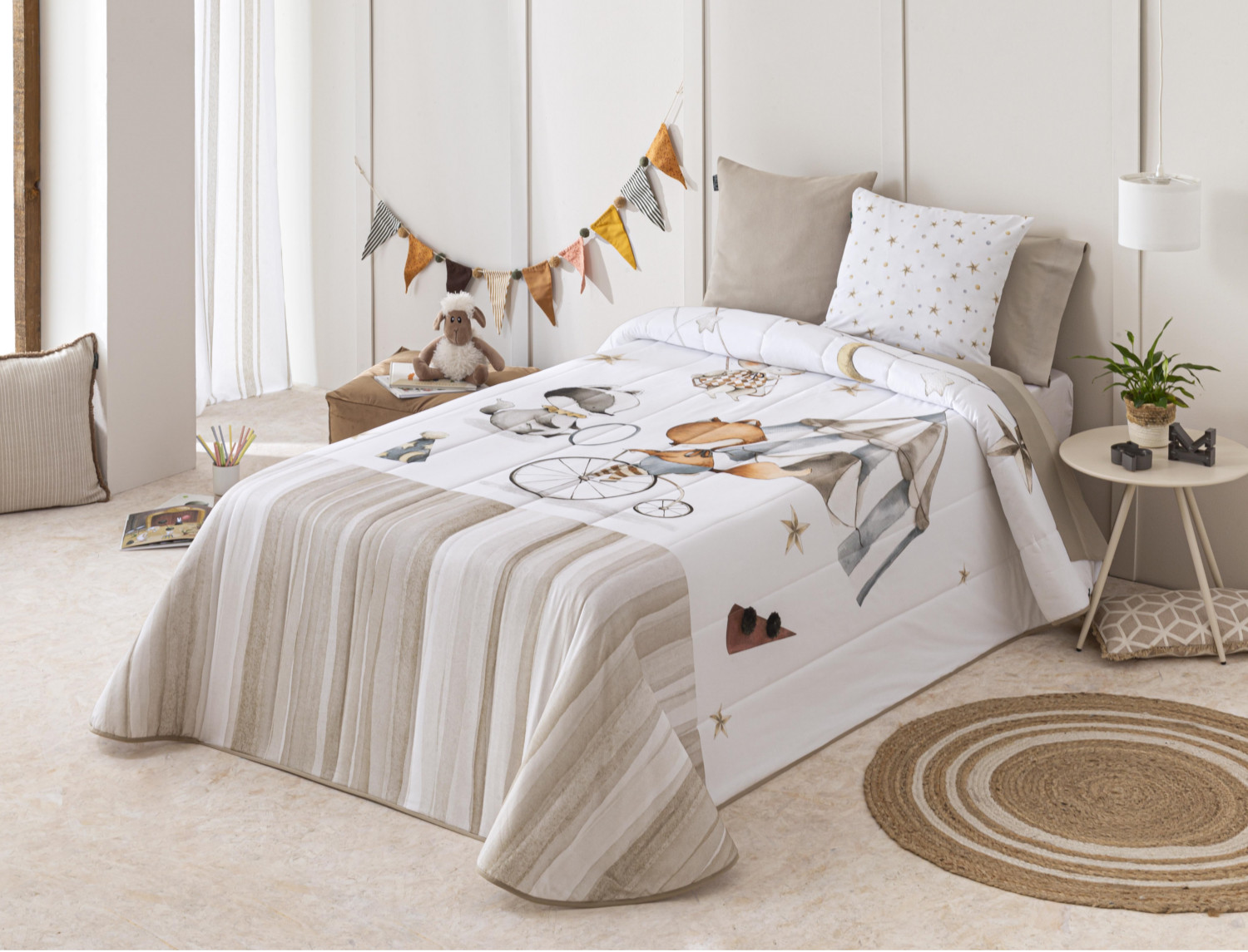 Confecciones Paula Edredón Bouti 100% Algodón Circus Paula doble relleno (200 gr)