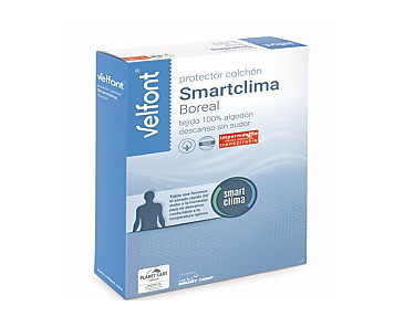 Velfont - Protector de colchón impermeable 100% algodón Smartclima Boreal con gestión de la sudoración
