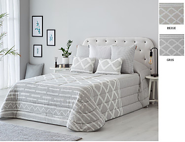 Textilia - Bouti jacquard Parma 100gr con fundas de cojín color Beige o Gris