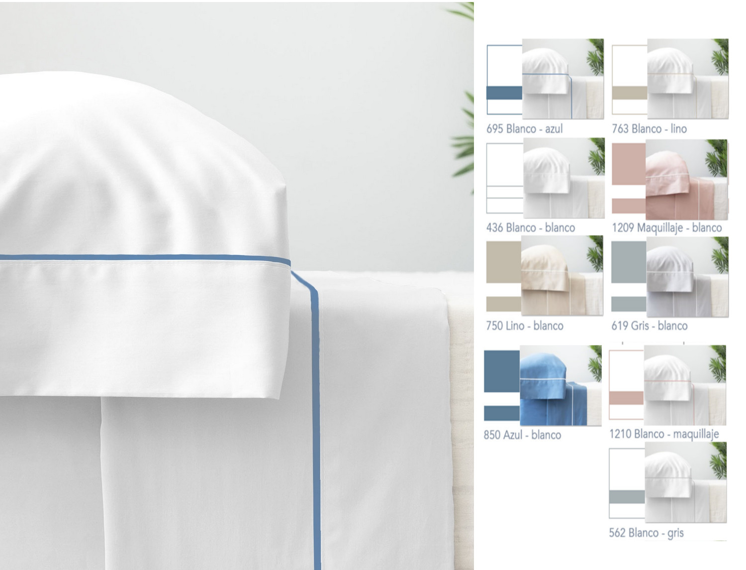 Cañete Juego de cama Talam Satin Algodón 300 hilos con vivo