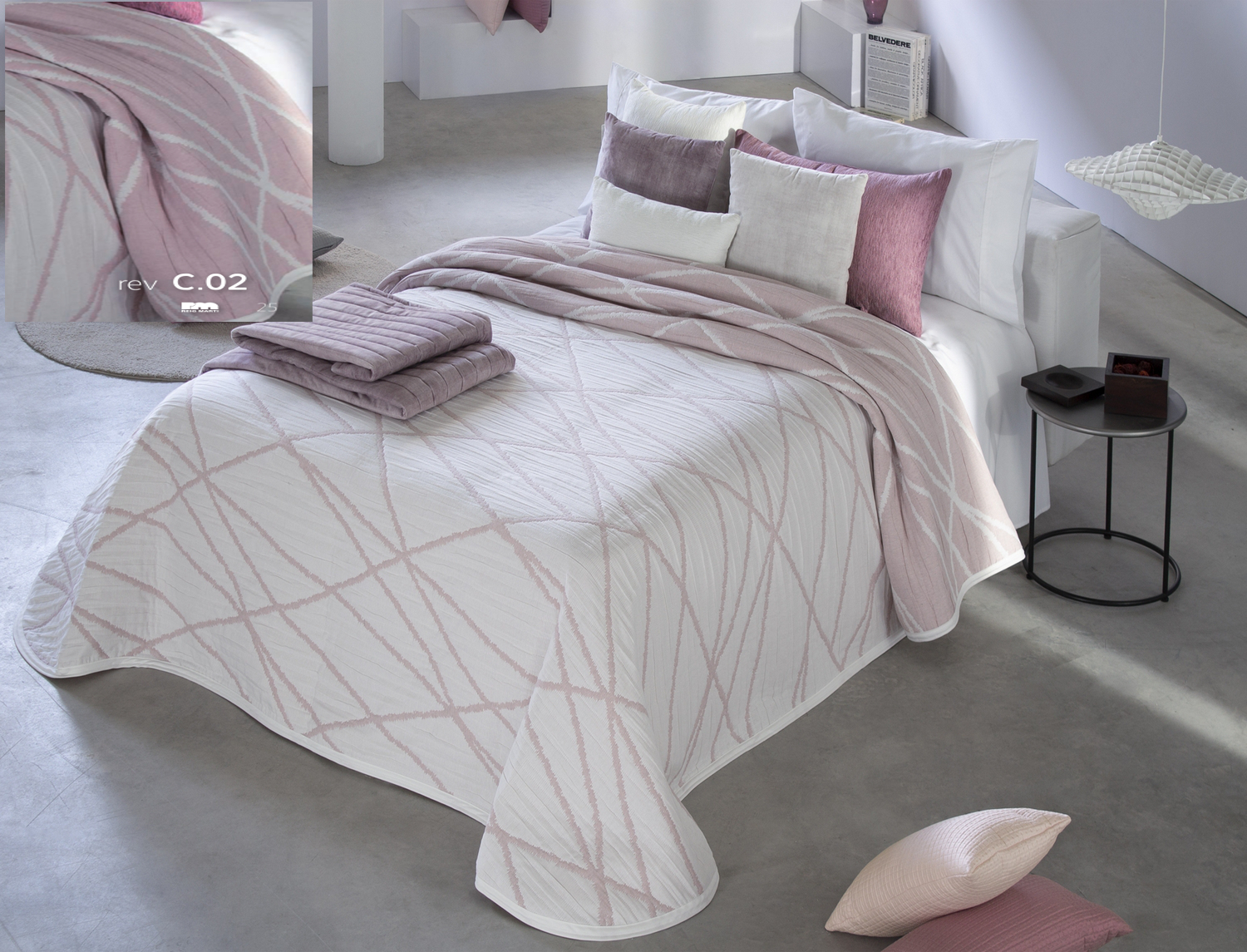 Reig Marti Colcha Jacquard Reversible Dickie cama 180 color Rosa oferta fin de existencias