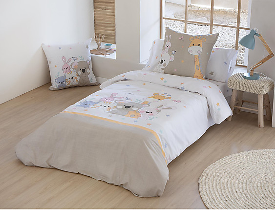 JVR - Funda nórdica 100% algodón Reversible Bunny JVR Multicolor