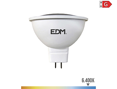 EDM - Bombilla dicroica led gu10 8w 710lm 4000k luz dia 120   5x5,5cm