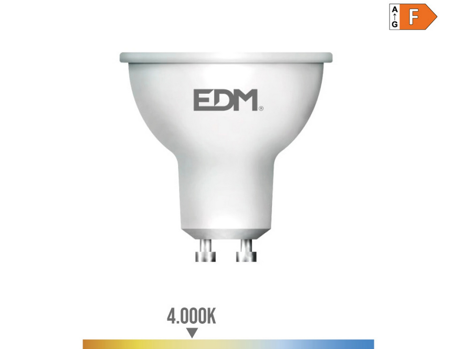 EDM Bombilla dicroica led gu10 5w 450lm 4000k luz dia   5x5,5cm