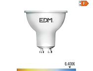 Bombilla dicroica led gu10 5w 450lm 6400k luz fría   5x5,5cm Pack de tres unidades