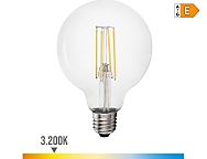 Bombilla de globo con filamento de led e27 6w 800lm 3200k luz cálida  9,5x14cm