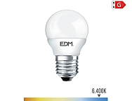 Bombilla esférica led e27 8,5w 1000lm 6400k luz fría  4,5x8,6cm