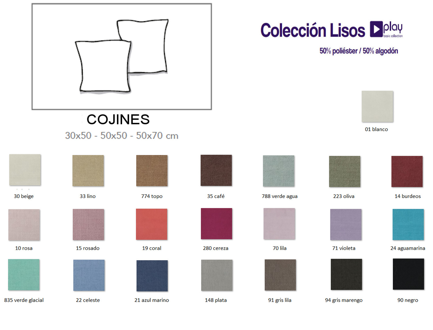 Cañete Cojín lisos Play Basic 50/50