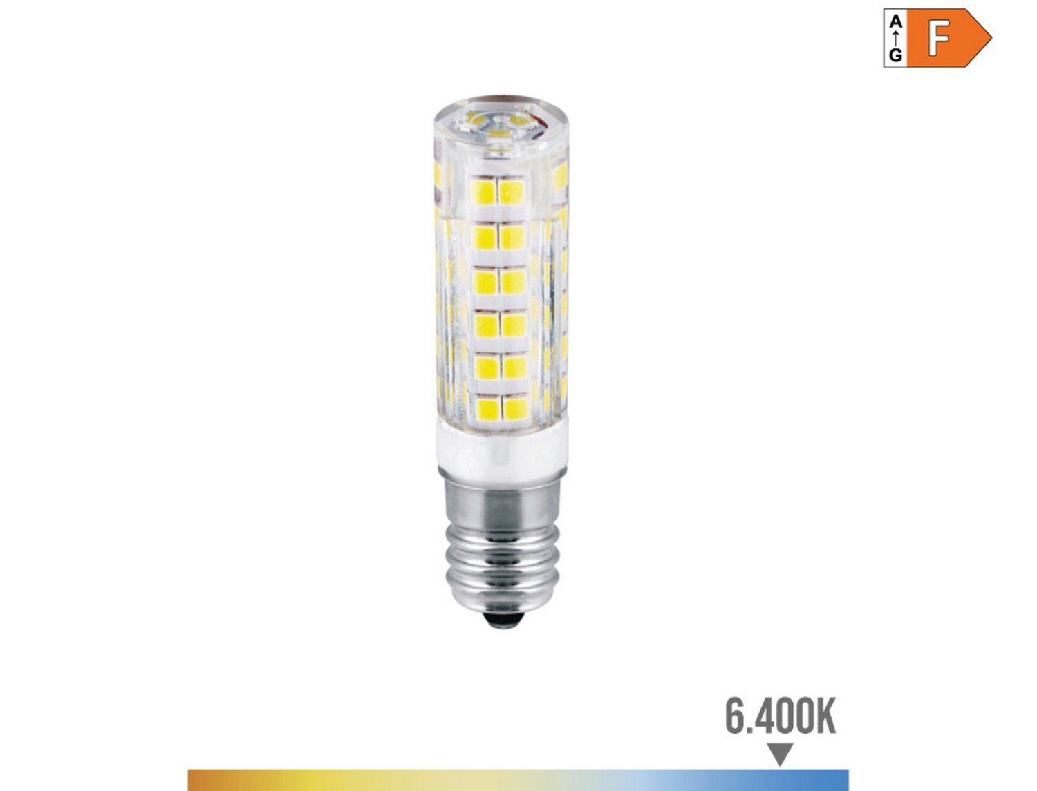 EDM Bombilla tubular de led e14 4,5w 450lm 6400k luz fría  1,6x6,6cm