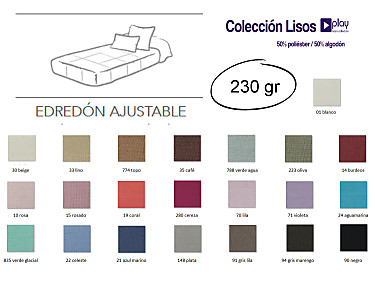 Cañete - Edredón ajustable lisos Play Basic 50/50