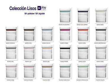 Cañete - Juego de cama lisos Play Basic 50/50 blanco con vivo