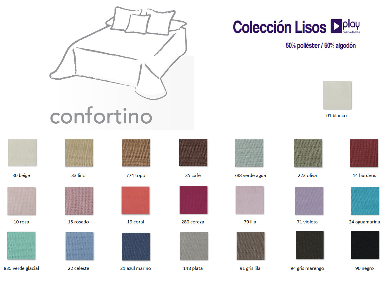 Cañete Confortino lisos Play Basic 50/50