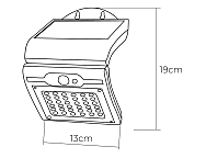 Aplique solar 2w 220lm 6.500k con sensor color blanco