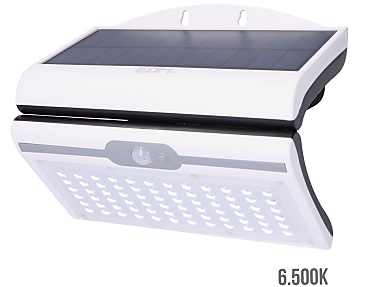 EDM - Aplique solar 6w 430lm 6.500k con sensor, color blanco