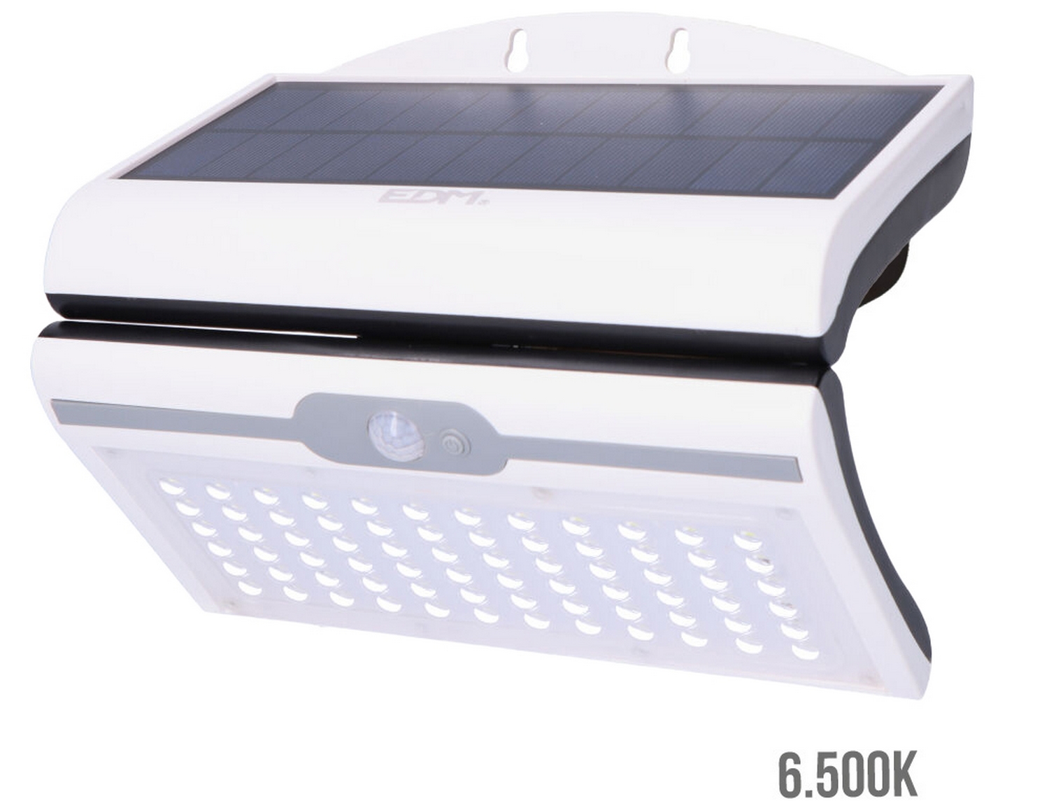 EDM Aplique solar 6w 430lm 6.500k con sensor, color blanco