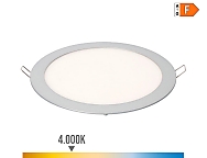 Downlight led empotrable redondo 20 w luz dia 4000 k 1500 lm cromado  22,5 cm