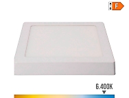 Downlight led superficie cuadrado blanco 20 w 1500 lm 6400 k luz fría 22 x 22 x 3 cm