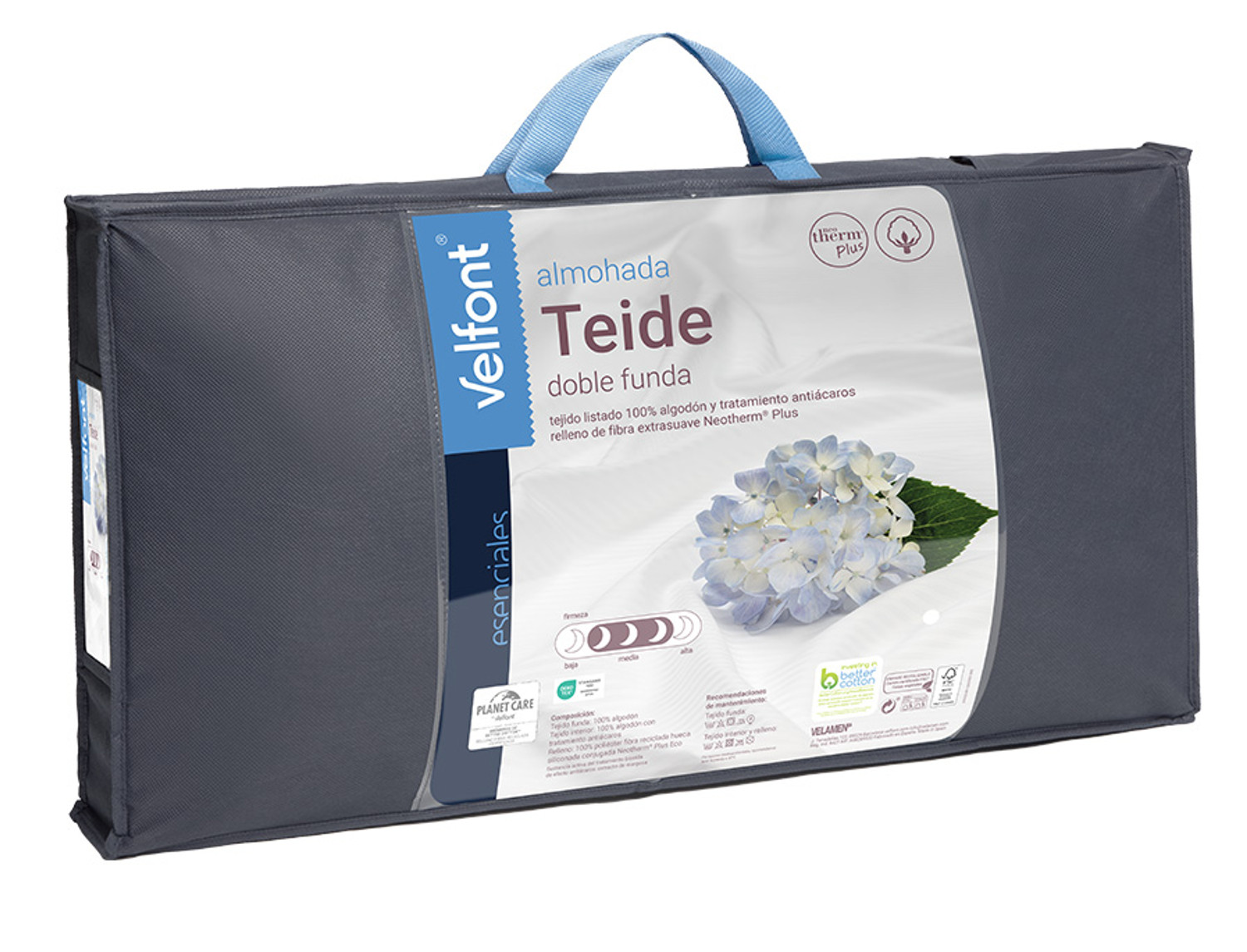 Velfont Almohada Teide Ribete Velfont doble funda. Firmeza Media