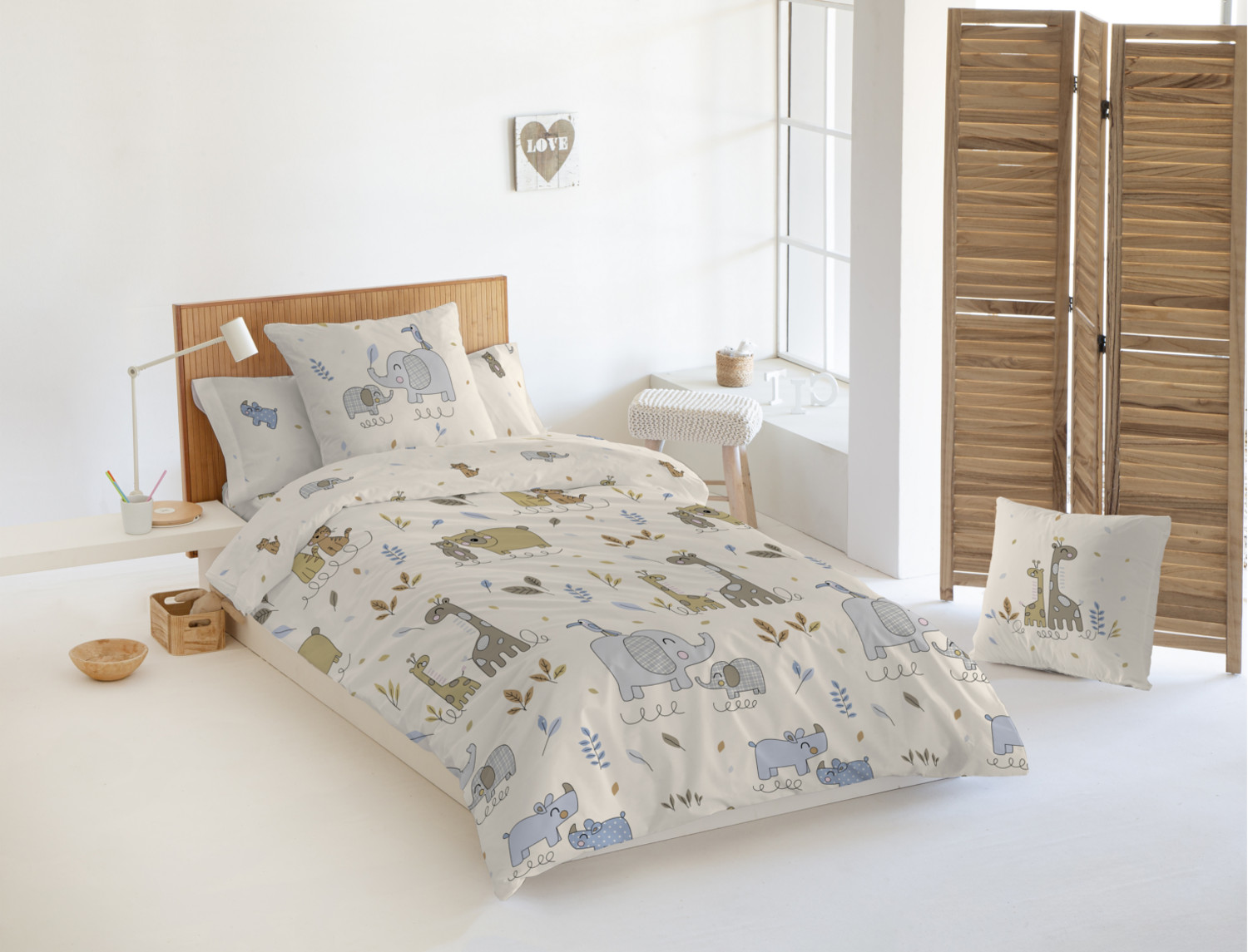 JVR Funda nórdica 100% algodón Reversible Be happy Multicolor