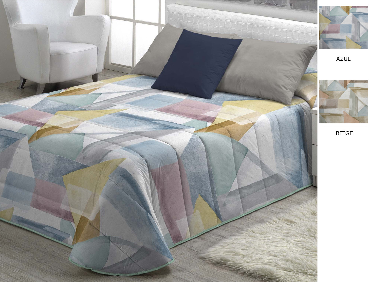 Cañete Edredón Caru color Azul o Beige