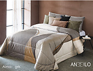 Edredón bouti de terciopelo Alma con funda/s de cojín color Caldera o Gris