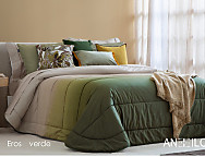Edredón bouti de terciopelo Eros con funda/s de cojín color Caldera o Verde