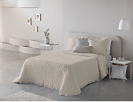 Edredón bouti Adelia con puntilla y funda/s de cojín color Blanco o Lino