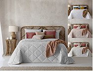 Edredón conforter Caroline con funda/s de cojín color Blanco, Beige, Gris o Nude